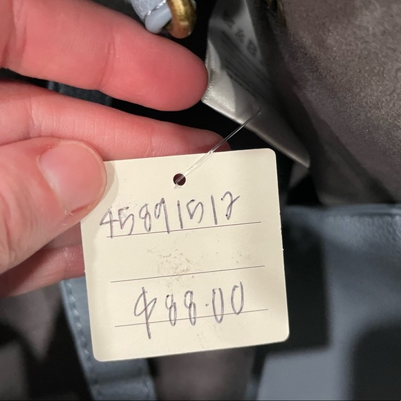 Deux Lux Raw Leather Tote Large Light Blue NEW - Picture 4 of 8